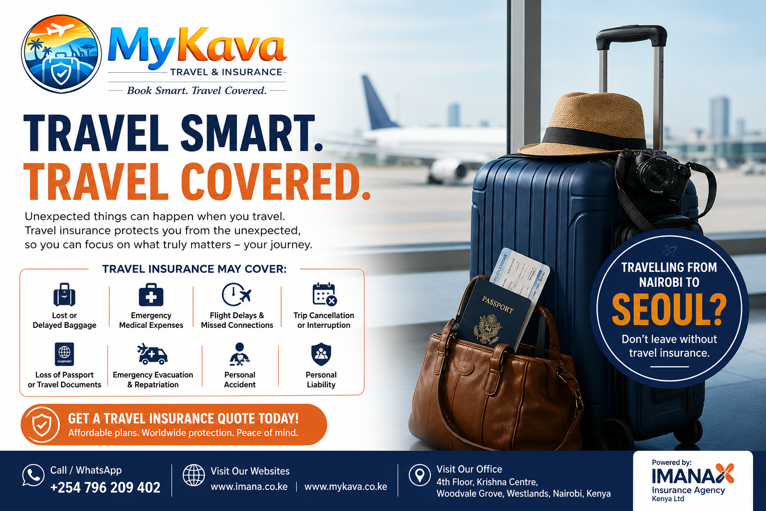 Does Travel Insurance Cover Lost Luggage? What Else Does It Cover When Travelling from Nairobi, Kenya to Seoul, South Korea?